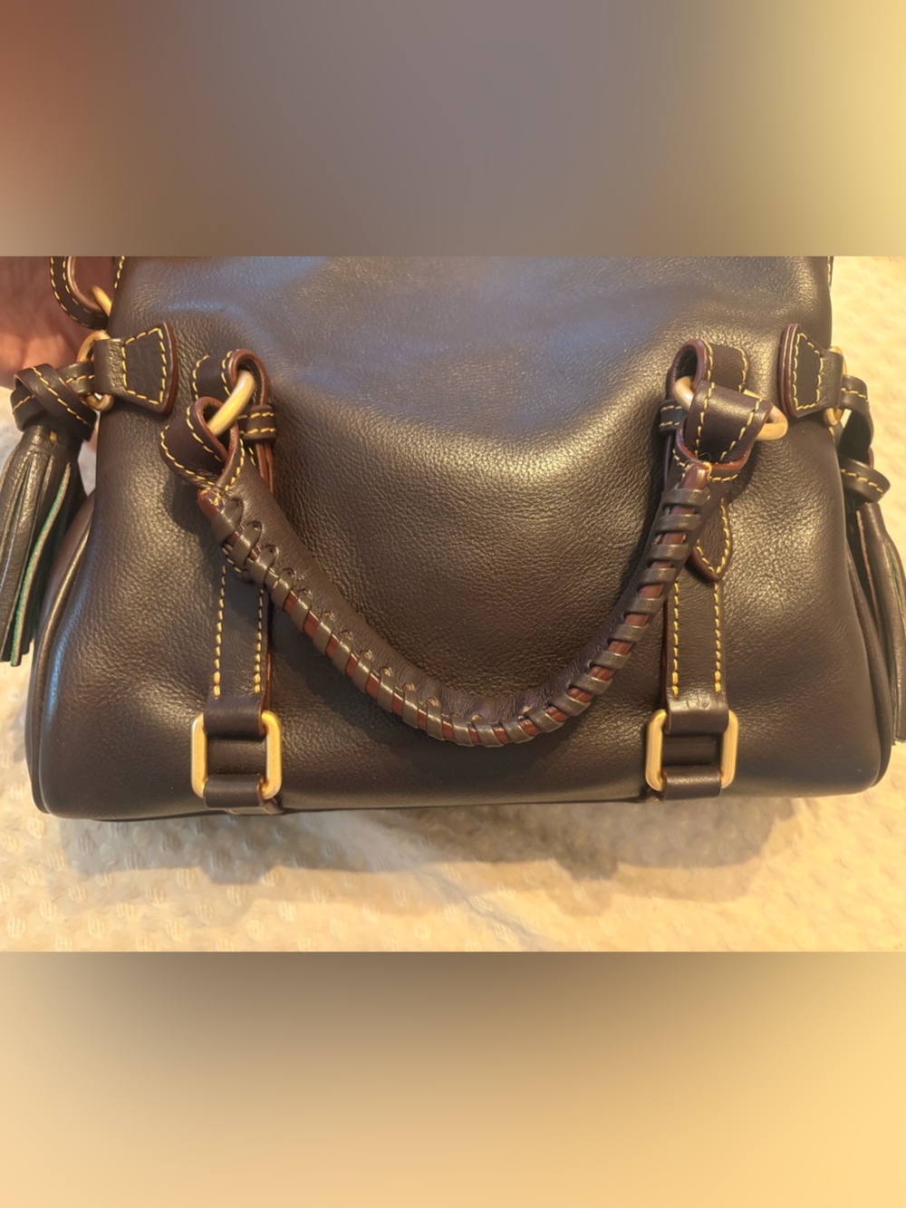 Dooney and Bourke Florentine Mini Satchel in Brown Tmoro NWT - Picture 5 of 14